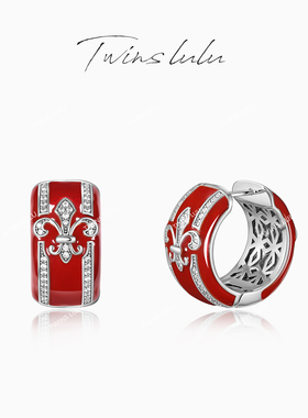 TWINS LULU简约高级感红色鸢尾花耳环TSL10336女神节礼物