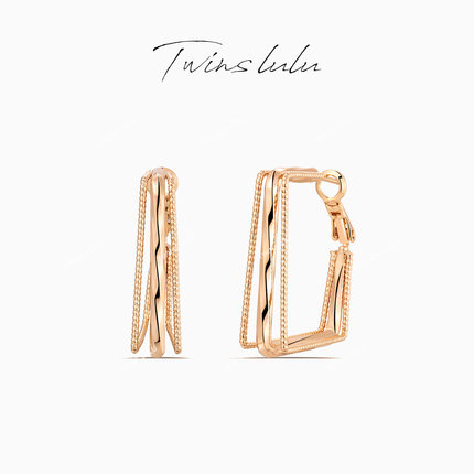 TWINS LULU简约百搭时尚气质几何耳环TSL1913