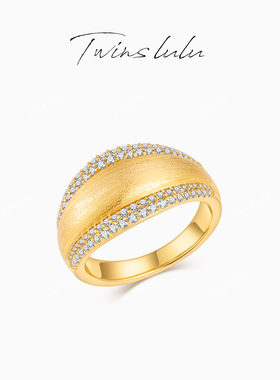 TWINSLULU古法拉丝圆弧戒指