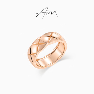 TWINS LULU高定流光风百搭精致高级感菱格纹戒指TSS6821