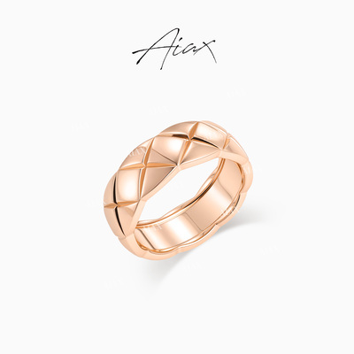 TWINSLULU高级感菱格纹戒指