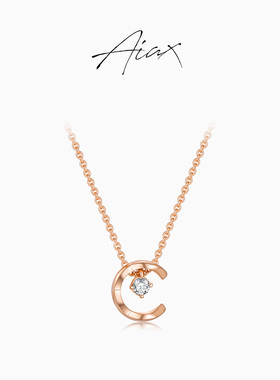 TWINS LULU时尚百搭气质小众水冰月菱格项链TSJ9574