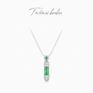 TWINS LULU精致饰品新中式圆形绿色项链TSJ7854情人节礼物