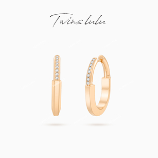 TWINS LULU轻奢百搭氛围感锁形椭圆耳环TSL3054