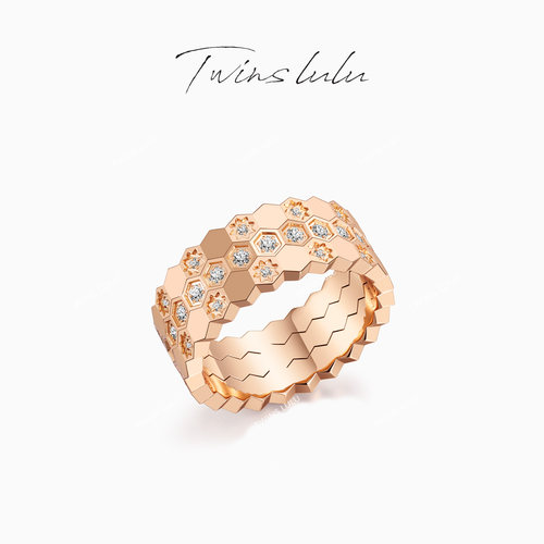 TWINSLULU经典蜂巢多层戒指