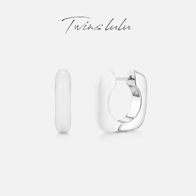 TWINSLULU贵气感方块滴胶耳环