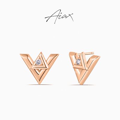 TWINS LULU高定时尚气质个性轻奢经典字母V耳环TSL1762