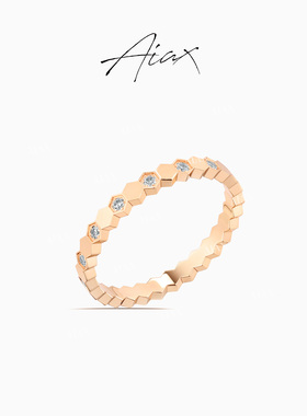 TWINS LULU高定轻奢百搭精致窄款蜂巢戒指TSS7257