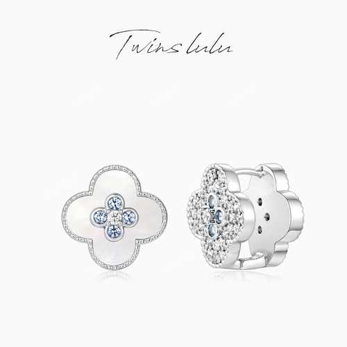 TWINS LULU【四叶】精致百搭四叶拼色耳环TSL11677