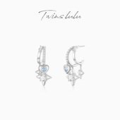 TWINS LULU高级感ins风格 爱心蓝色耳环TSL3165情人节礼物