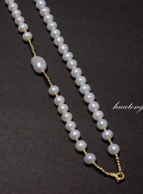 花桐里珍珠小墩墩纯银设计项链 多样性发货