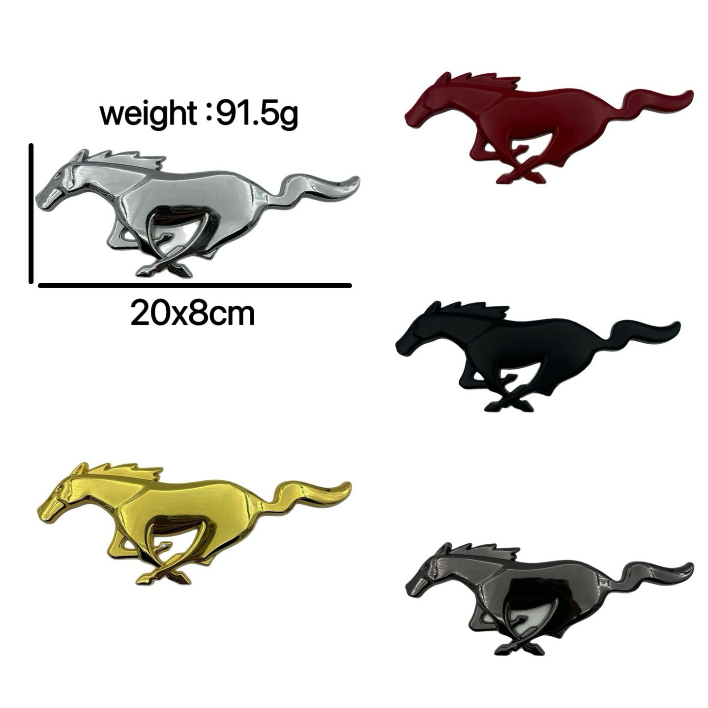 加大野马金属车贴 新蒙迪欧贴标车尾标 福瑞斯改装3D立体标