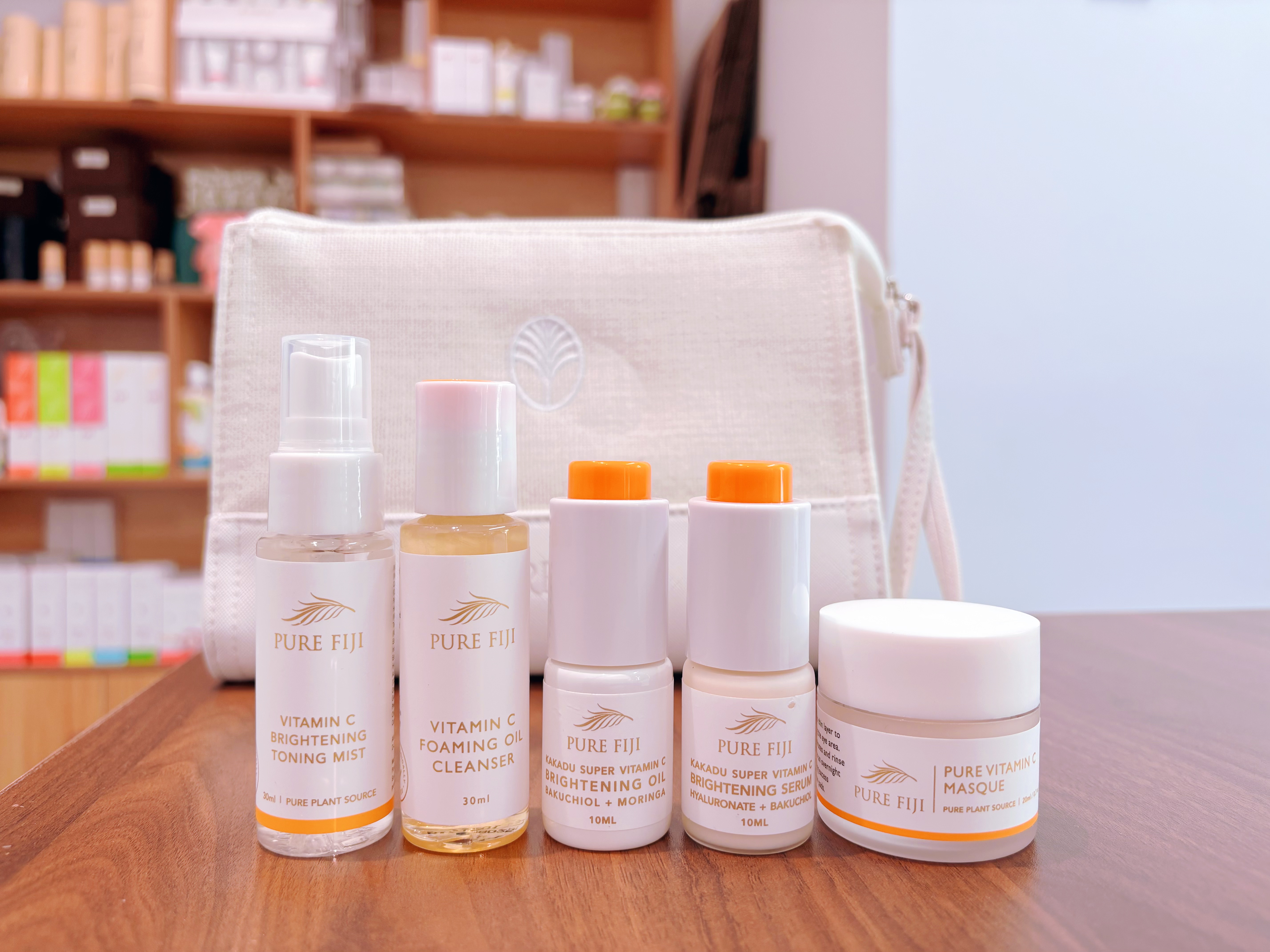 PureFiji斐济原装天然维生素C亮肤套装洁面·水·精华·油·面膜