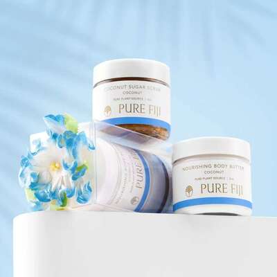 现货/斐济原装护肤套装purefiji润肤霜糖砂膏两件套伴手礼60ml*2
