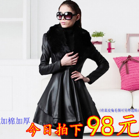 2020秋装新款海宁皮衣女狐狸毛领新款皮毛一体羽绒棉中长款外套