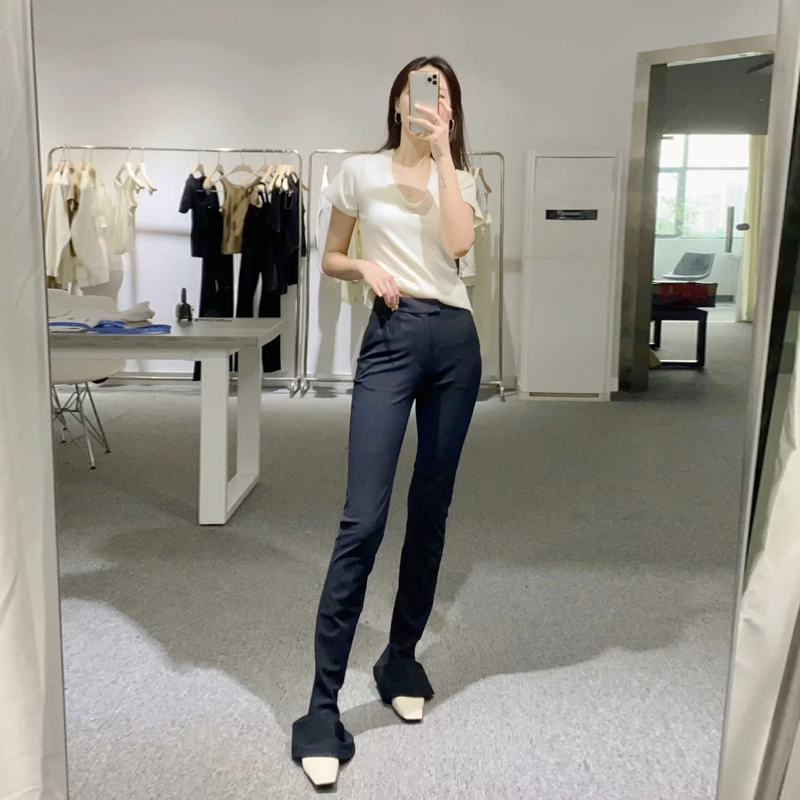 弹力修身显瘦女神蹄喇叭裤