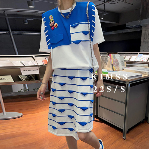 小众潮牌夏日新品撞色半身裙