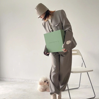 设计感小众高腰长休闲裤