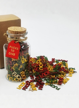 新品 Jar of Fucks Hugs to Give 木制剪纸信件片坏心情发泄整蛊