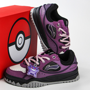 李宁休闲鞋男 2026春新款宝可梦联名布欧耿鬼运动经典板鞋AGCV463