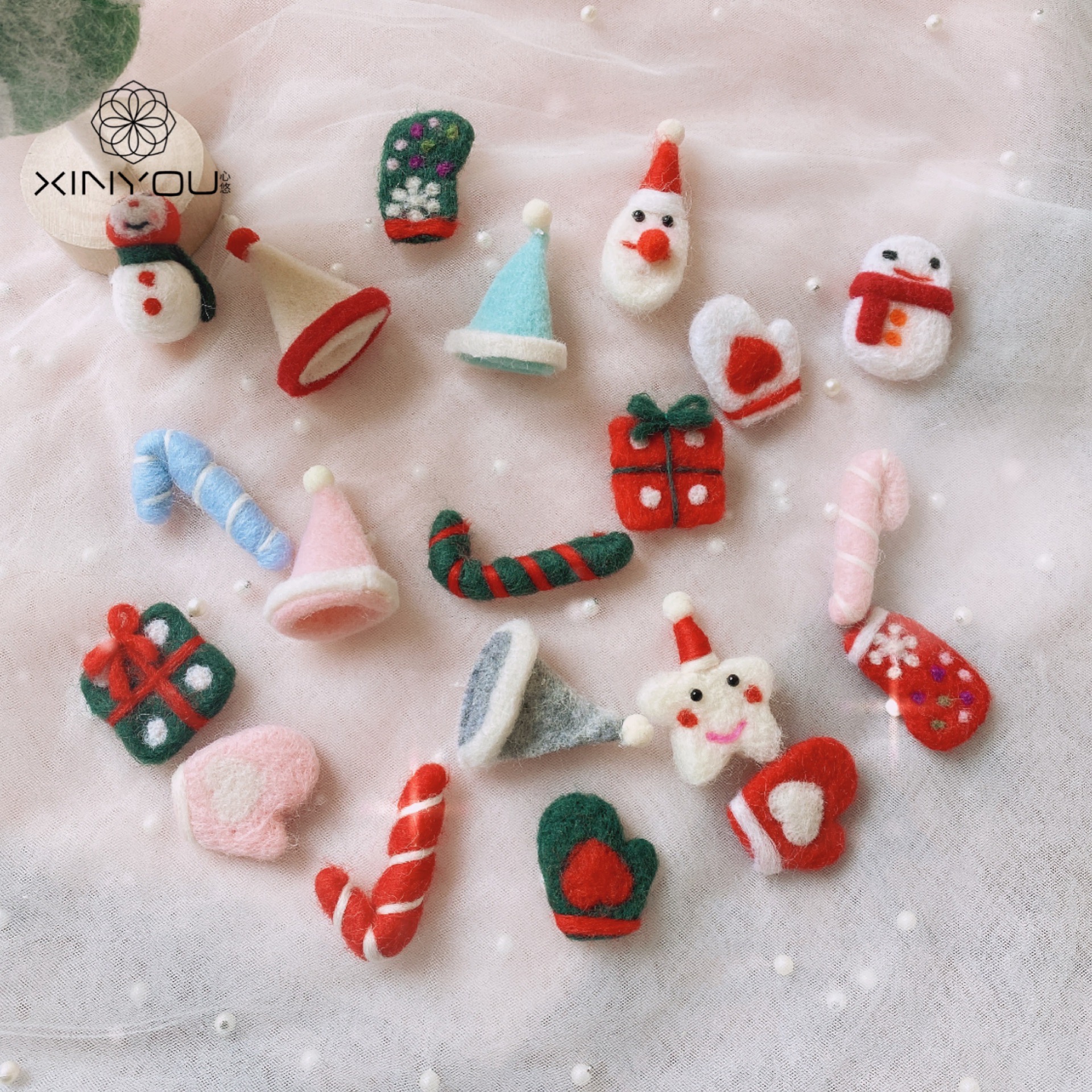 圣诞节羊毛毡萌趣礼物圣诞树装饰