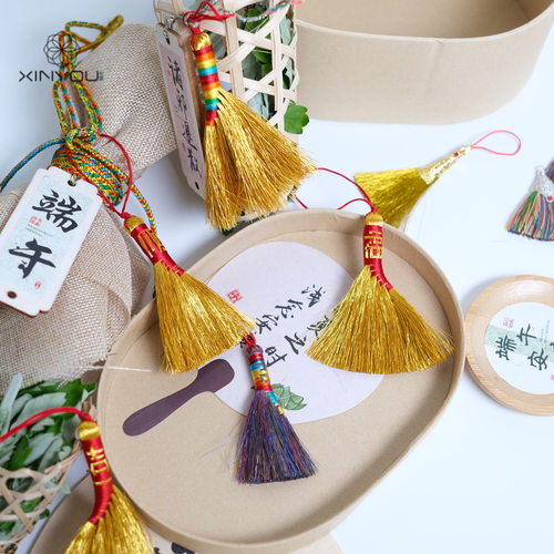 心悠端午节金丝小扫把装饰挂件