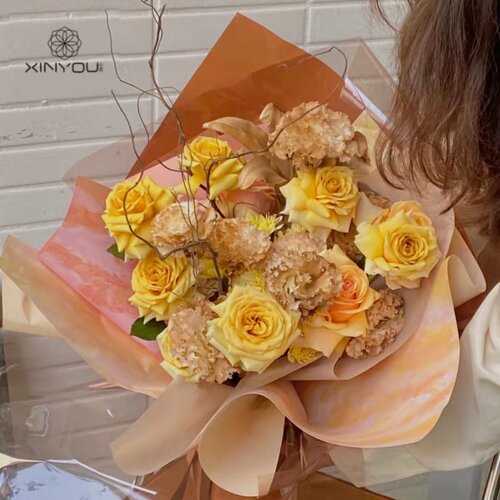 心悠晕染油画礼品鲜花包装纸