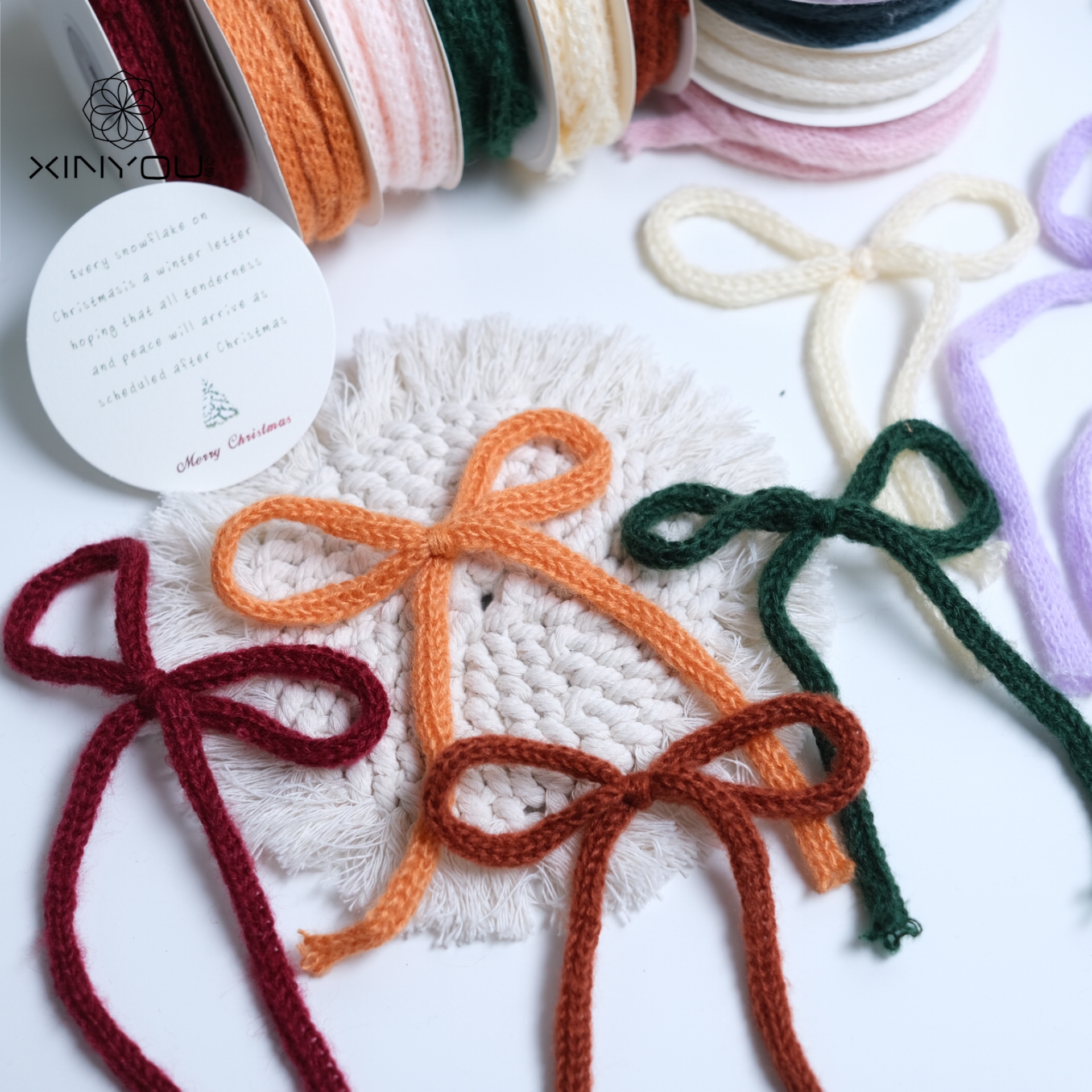 心悠圣诞节丝带韩系细软毛线织带