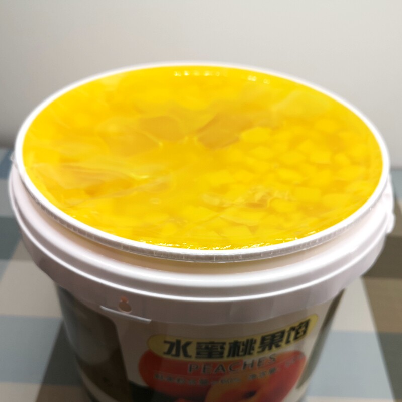 中麦 水蜜桃果馅 黄桃陷 果粒酱冰淇淋慕斯蛋糕装饰5kg/桶水果肉