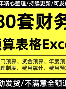 财务预算表格EXCEL模板公司部门年度季度月度财务预算分析excel表