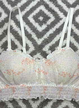 6ixty8ight碎花小清新纺纱无钢圈吊带抹胸式背心文胸 内衣BR13130