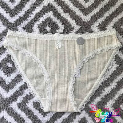 燕麦棉料条纹女三角内裤