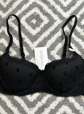 6ixty8ight专柜正品网纱植绒蝴蝶结薄杯舒适通勤内衣 文胸BR12388