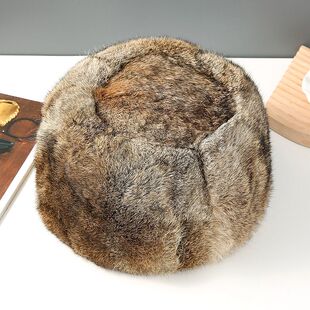 男女冬季加厚棉帽子老人保暖帽东北防寒雷锋帽爸爸皮草圆顶蒙古帽
