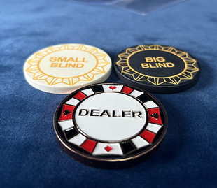 德州扑克庄码金属DEALER 陶瓷大小盲注 big blind small blind