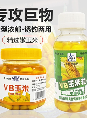 西部风鱼饵vb玉米饵料野钓翘嘴嫩玉米颗粒草鲤鱼打窝老坛麝香玉米