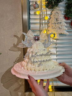 新年跨年元旦小龙人钻石蛋糕装饰插件超闪钻石新年快乐蝴蝶结装饰