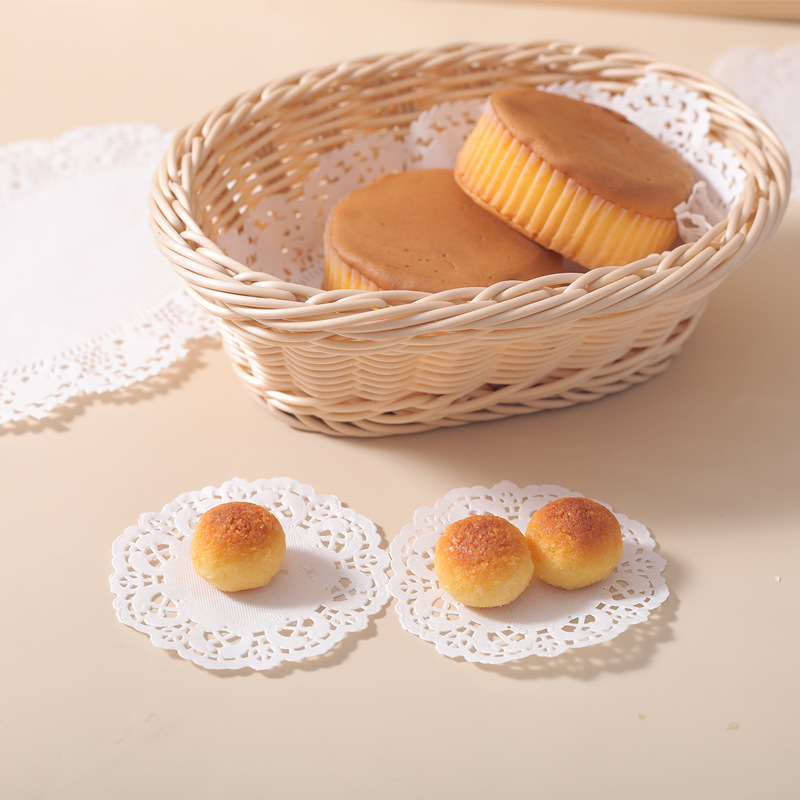 圆形花底纸吸油纸100张/包烘焙食品点心蛋糕披萨垫纸 花边纸