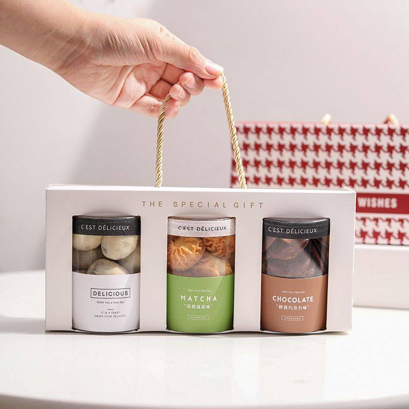 圣诞糖果盒子礼品盒手提曲奇雪花酥饼干罐新年玛格丽特奶枣包装盒