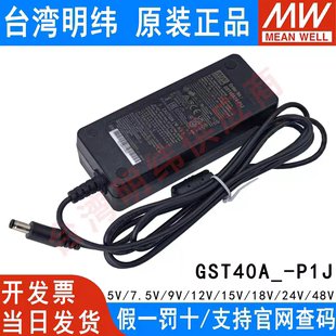 台湾明纬电源适配器高效可靠工业用GST60A/40A/90A120A-P1J24V12V