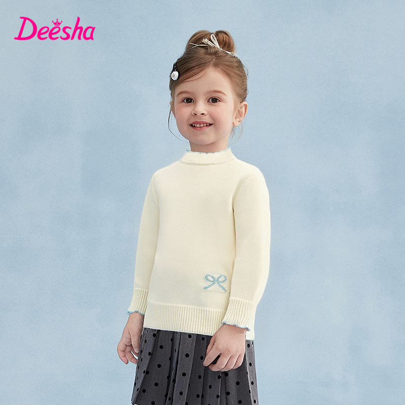 笛莎童装女童毛衣冬季新款儿童女孩宝宝时尚半高领针织衫打底衫