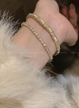 猫眼石蛇形手镯~高级感轻奢小众设计闪钻手链手饰2025新款配饰女