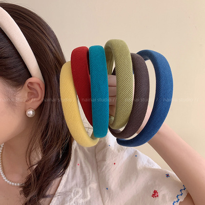 糖果色发箍~棉质细版高颅顶头箍2025新款韩国ins风海绵发卡发饰女