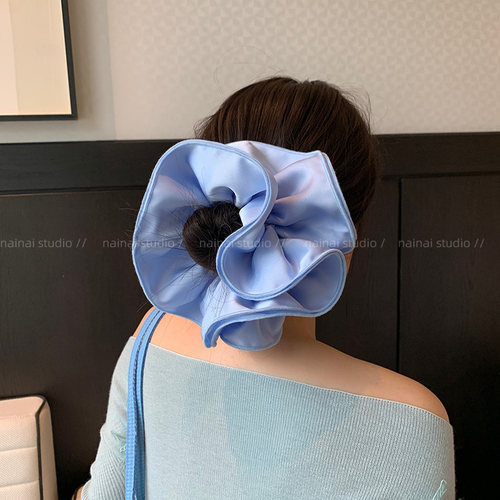 高品质四色入~缎面高级感超大号大肠发圈丸子头头绳韩版发绳女潮