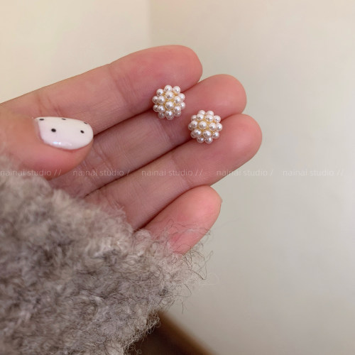 mini珍珠小耳钉~睡觉不用摘的高级感小众设计耳环耳饰复古气质女
