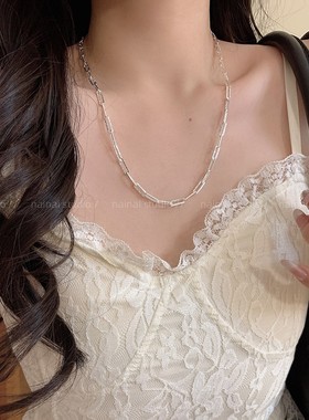 银色波光粼粼项链~超闪小众设计高级感锁骨链2025新款气质配饰女A