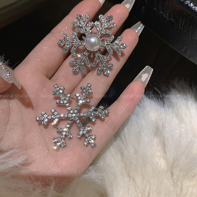 氛围感！雪花高级感胸针女