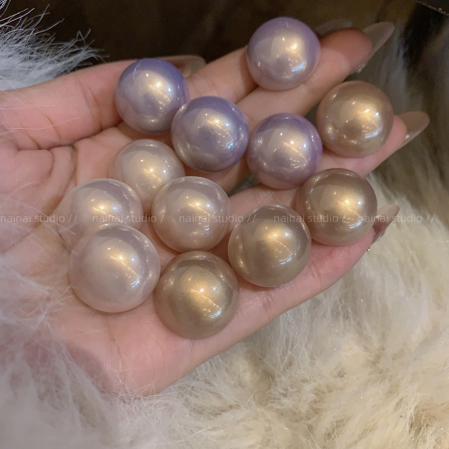 珍珠耳钉~高级感半圆气质高级感小众设计耳环2025秋冬新款耳饰女