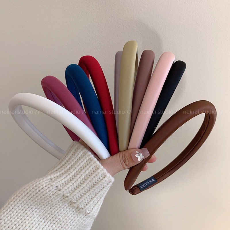 缎面细边发箍~复古高级感纯色头箍2025新款法式气质发卡发饰头饰