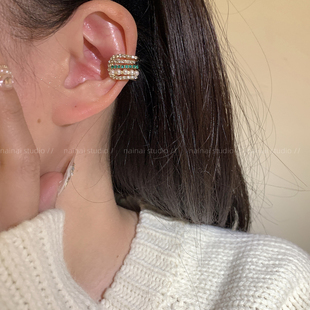 满钻耳骨夹~超闪高级感小众设计无耳洞耳夹耳骨钉耳环百搭耳饰女A